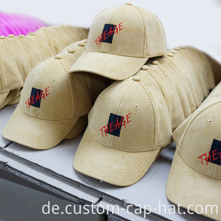 Beige Corduroy Baseball Cap